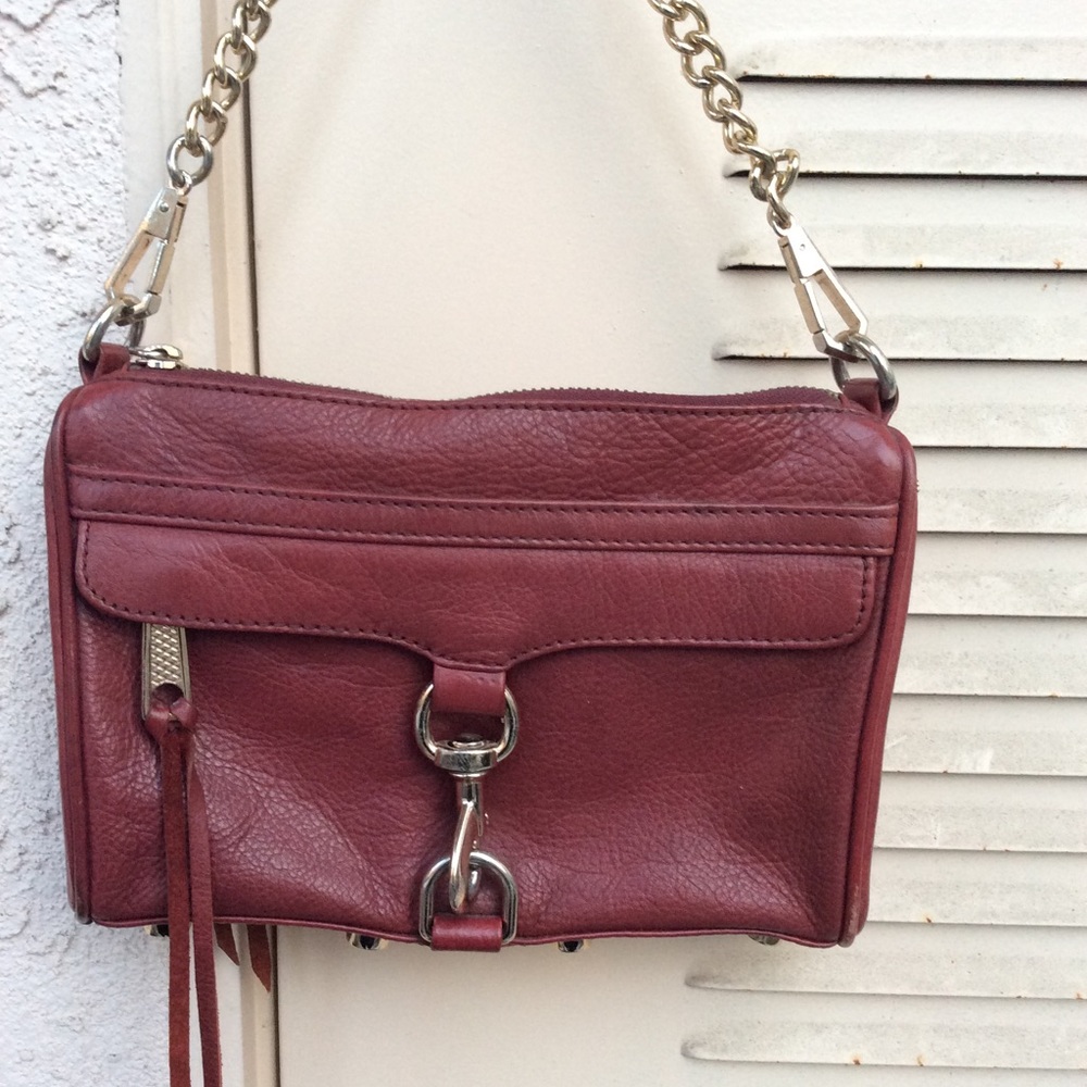 Rebecca Minkoff Burgundy Leather Crossbody Bag - Picture 2 of 7